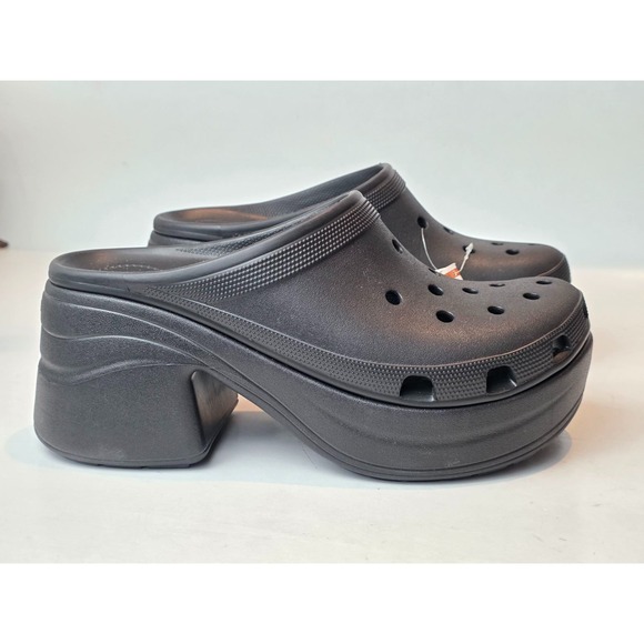CROCS Other - Crocs Siren Clog Men's Size 12 EU 46-47 Black Hyper Heel Platform Slip On Shoes